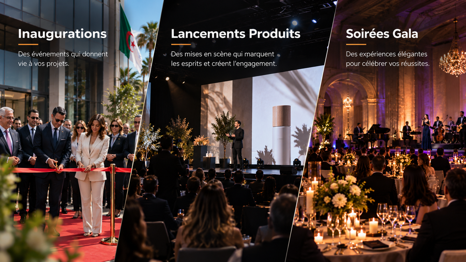 Inaugurations • Lancements produits • Soirées gala
